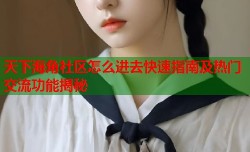 天下海角社区怎么进去快速指南及热门交流功能揭秘