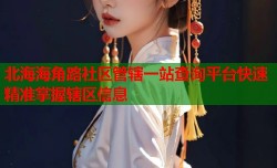 北海海角路社区管辖一站查询平台快速精准掌握辖区信息